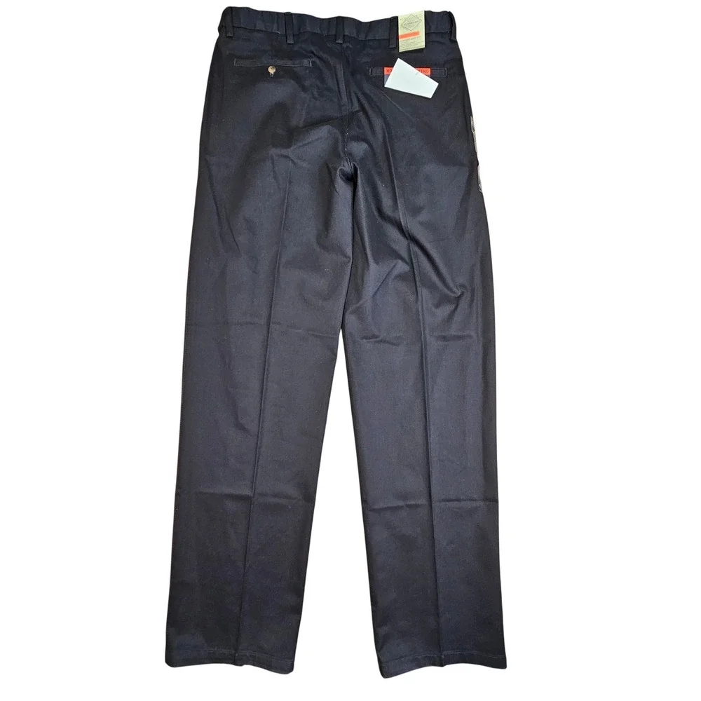 St. John's Bay Worry Free Chino Mens 38x36‎ Black Pleated Comfort Ease Fit NEW